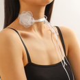 thumbnail image 5 of LinYooLi Collier Ras du Cou Fleuri pour Femmes Collier Gothique Floral à Lacets Collier Rose Long Collier en Velours pour Mariage Fête d'Été, 5 of 5