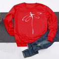 thumbnail image 3 of Chemise à Manches Longues pour Femmes Hauts d'Automne Manches Longues Chandail Ample Décontracté Imprimé Poitrine Col Rond Chandails en Molleton Manches Longues pour Femmes, 3 of 8
