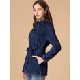 thumbnail image 4 of INSPIRE CHIC Vestes en Denim Amples pour Femmes à Boutons, Style Boyfriend, Taille Paper Bag, 4 of 6