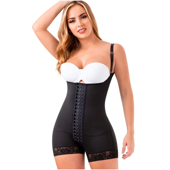 LATY ROSE Fajas Colombianas Firm Control S113 Stage 2 Post Surgery Compression Garment Postoperative Girdle for Women Fajas Postparto Black XS