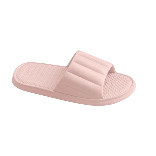 Mens and Womens Home Slippers Simplicity Solid Color Quick Drying Soft Sole Comfortable Non-Slip Indoor and Outdoor EVA Slippers Pink-06