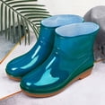 thumbnail image 2 of 2025 Chaussure Ronde Imperméable Mi-Haute à Enfiler Chaussures de Pluie pour Femmes Bout Bas Chaussures de Pluie à Talon Bas pour Femmes Bottines Courtes Boucle Femmes Bottes en Caoutchouc Northerner pour Femmes, 2 of 6