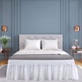 thumbnail image 2 of PiccoCasa Polyester Brushed Bed Skirt with Elastic Dust Ruffles 16" Drop, Twin Snow White, 2 of 9