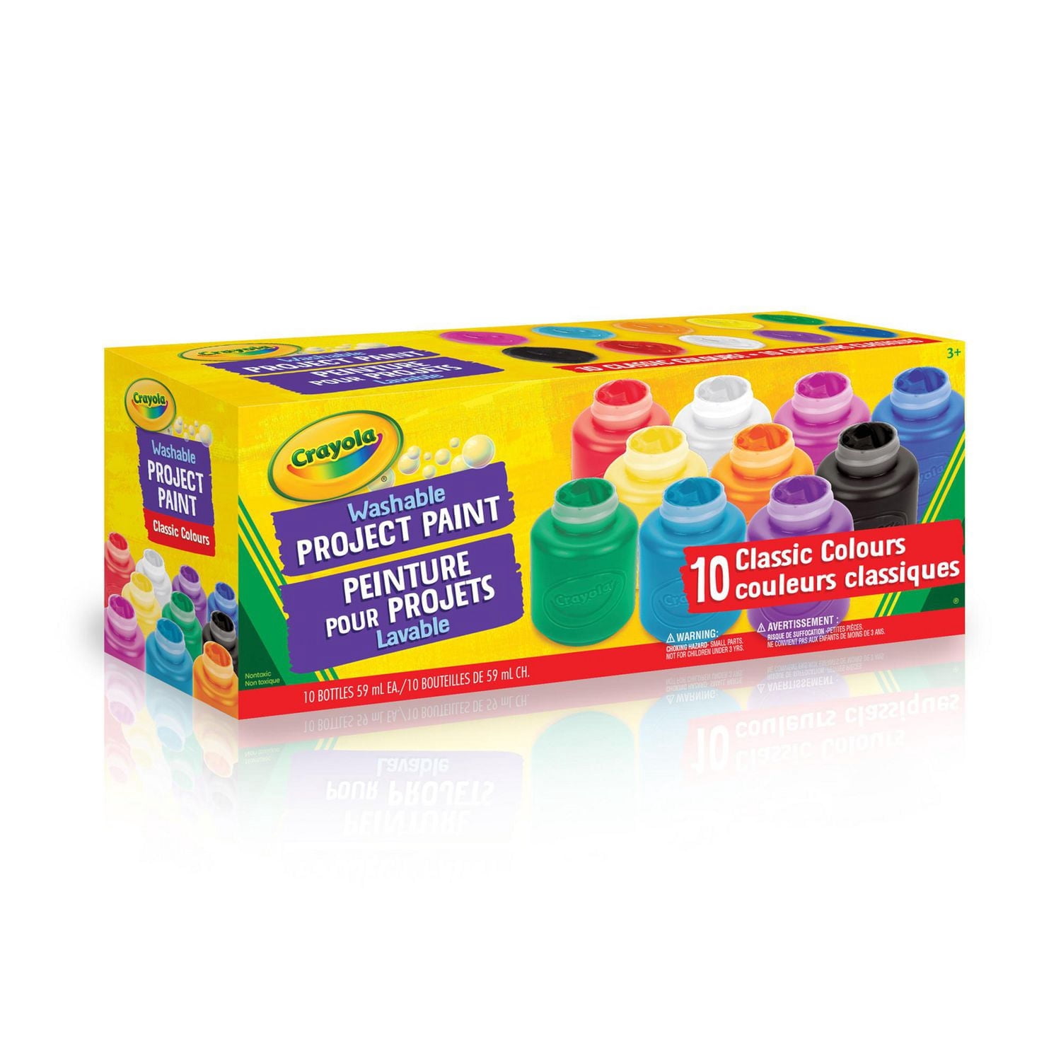 10 pots de peinture lavable Crayola