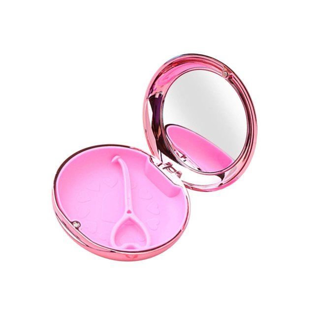 Travel Retainer Case with Mirror Mouth Guard Case Protection with Vent Holes Rose Gold