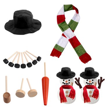 YAOMOBB Snowman Dress-up Kit Adorable DIY Christmas Snowman Kit Decorative Ornament Accessories for Winter Festive Holiday