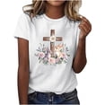 thumbnail image 2 of Weiqiqre Womens Summer Tops Happy Easter T Shirt Easter Bunny Shirt Cute Rabbit Graphic Tee Gift Spring Tees Tops, 2 of 4