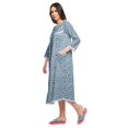 thumbnail image 2 of Moomaya Robe de Nuit Imprimée Longueur Genou en Coton avec Bordure en Dentelle Manches 3/4 pour Femmes, 2 of 5