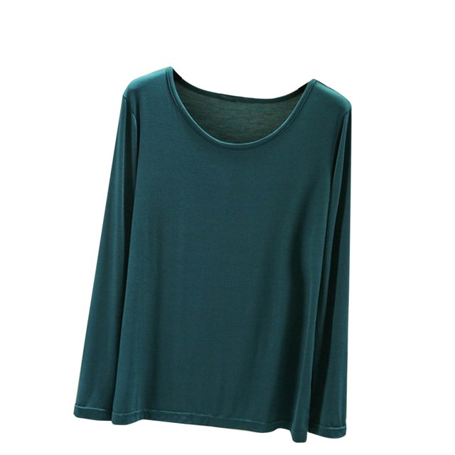 MeetoTime T-Shirts à Col Rond à Manches Longues pour Femmes Camisoles Confortables T-Shirts Doux de Couleur Unie sous-Vêtements