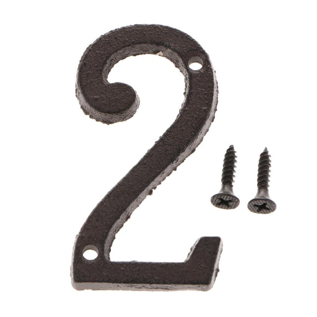 veasfak 0-9 In House Numbers Hotel Home Door Metal Plating Number Digits Signage Address Number 2