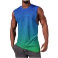 thumbnail image 2 of Sentmoon Débardeurs pour Hommes Été Sans Manches Col Rond Chandails de Gym pour Hommes Couleur Dégradée Coupe Ample Grande Taille Camisoles de Compression Musculaire pour Hommes Plage pour l'Été Journées à la Plage m, 2 of 5