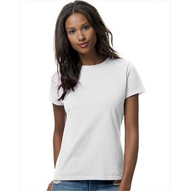Hanes SL04 Womens Nano-T T-Shirt Size Medium, White