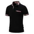 thumbnail image 2 of Birdeem Chemises pour Hommes Chemise Décontractée Patchwork Imprimé Bouton Col Rabattu Manches Courtes T-Shirt Chandail Blouse, 2 of 12