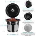 thumbnail image 3 of Jinsinto Tasses K Réutilisables, Lot de 4 Filtres à Café Réutilisables à Ajustement Universel avec Maille en Acier Inoxydable de Qualité Alimentaire, Dosettes de Café Réutilisables Écologiques pour Cafetières Keurig 1.0 et 2.0 (Noir), 3 of 5
