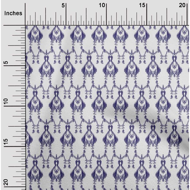 oneOone Polyester Lycra Fabric Paisley Ikat Printed Fabric 1 Yard 56 Inch Wide