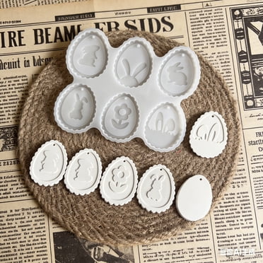 BotaniNest Cavités Moule en Silicone Pâques Moules en Silicone Moules de Coulée Pâques pour Lapins Pendentif Moule de Coulée en Résine Époxy Moule de Coulée Lapin Pâques