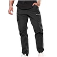 thumbnail image 2 of LSLJS Men Casual Multiple Pockets Outdoor Straight Type Fitness Pants Cargo Pants Trousers, 2 of 6