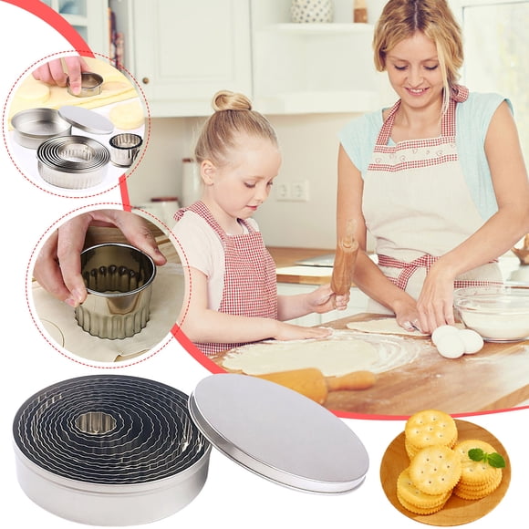 TIMIFIS Baking Tool 12Pcs/Set Round Shape Cutting Molds Stainless Steel Cake Ring Cutter Cookie Tool Kitchen Gadgets