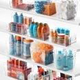 thumbnail image 1 of StorageBud 3 Pack Clear Plastic Bathroom Vanity Storage Bin with Handles - Container Organizer for Soaps, Shampoos, Conditioners, Cosmetics, Hand Towels, Hair Brush, Body Spray, Lotion & More, 1 of 2