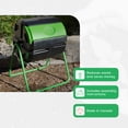 thumbnail image 4 of FCMP Outdoor HF-RM4000 HOTFROG 37 Gallon Plastic Roto Tumbling Composter Rotating Garden Compost Bin, Black/Green, 4 of 11