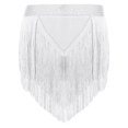 thumbnail image 4 of renvena Jupe de Danse Performance Salsa Rumba à Franges pour Filles Enfants Blanc 16, 4 of 7