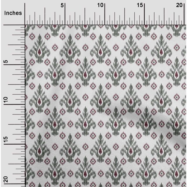 oneOone Silk Tabby Fabric Diamond & Swirl Ikat Print Fabric By Yard 42 Inch Wide