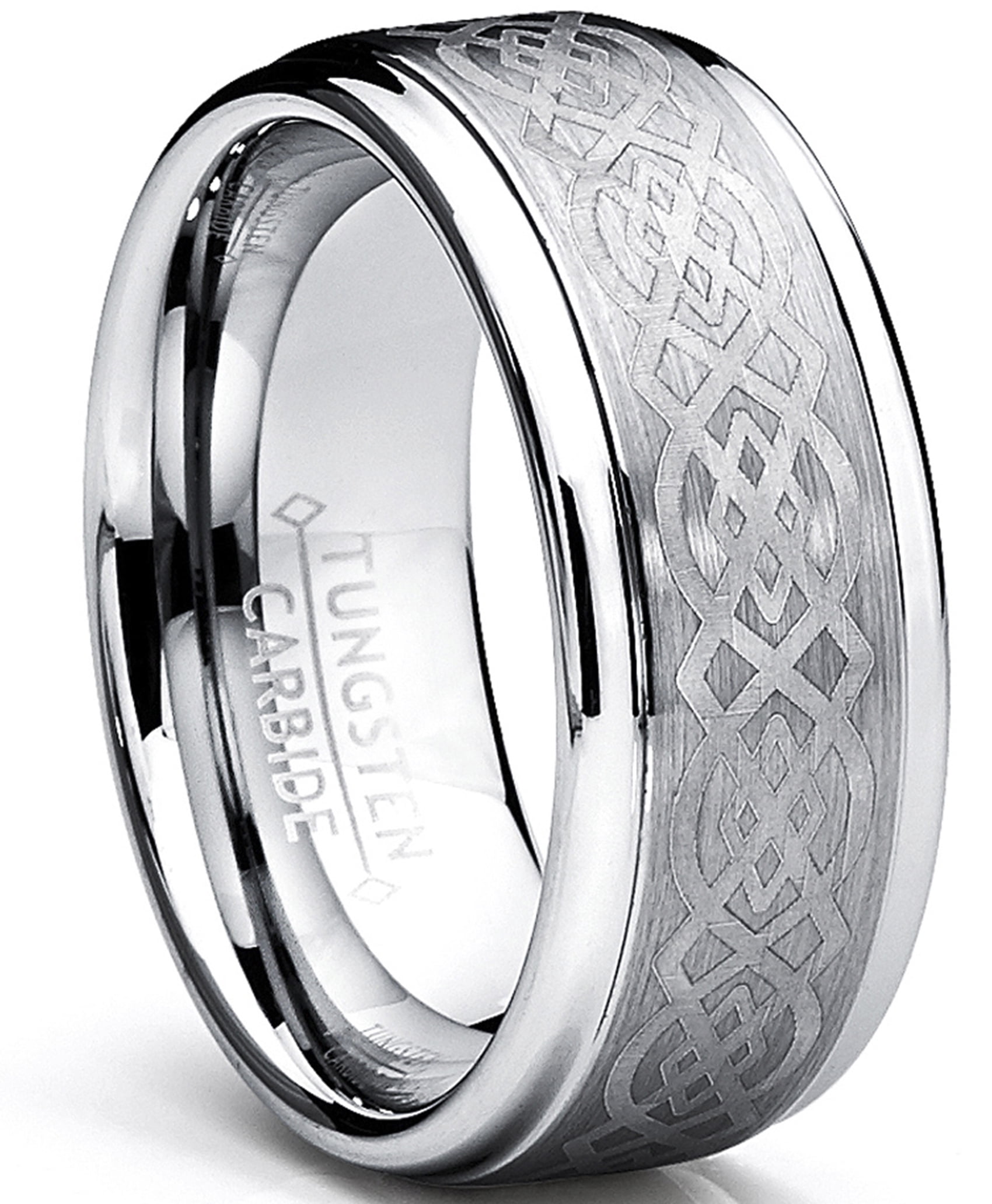 Bague pour Homme en Carbure de Tungstène, Design Celtique, 8 mm