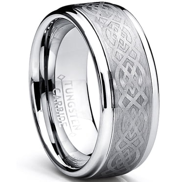 Bague pour Homme en Carbure de Tungstène, Design Celtique, 8 mm
