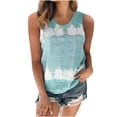 thumbnail image 1 of Dagugfen Plus Size Tank Tops for Women Comfy Lightweight Sleeveless Loose Color Block Round Neck Shirts Fashion, 1 of 4