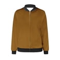 thumbnail image 5 of EQWLJWE Liquidation d'Économies d'Été! Veste Bomber de Baseball Zippée à Poches Unie Décontractée pour Femmes, Manteau, 5 of 5