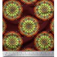 thumbnail image 1 of Soimoi Moss Georgette Fabric Mandala Decorative Print Fabric by The Yard 42 Inch Wide, 1 of 3