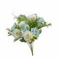 thumbnail image 1 of Flowers Artificial for Decoration Diamond Rose Plastic Bouquet, 5 Forks 10 Mini Roses Blue Waterproof Fade Proof Home Office Decor Roses Artificial Flowers, 1 of 6