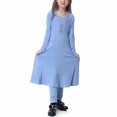 thumbnail image 2 of XZNGL Long Sleeve Maxi Dress Muslim Long Dress Medium Big Girls Long Sleeve V Neck Colorblock Dress Maxi Dress Long Sleeve Long Sleeve Wedding Dress Long Sleeve Formal Dress, 2 of 6