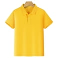 thumbnail image 2 of Nwiuh Girls' Short Sleeve Performance Polo Tee Shirts (Yellow, 4-5 Years), 2 of 7