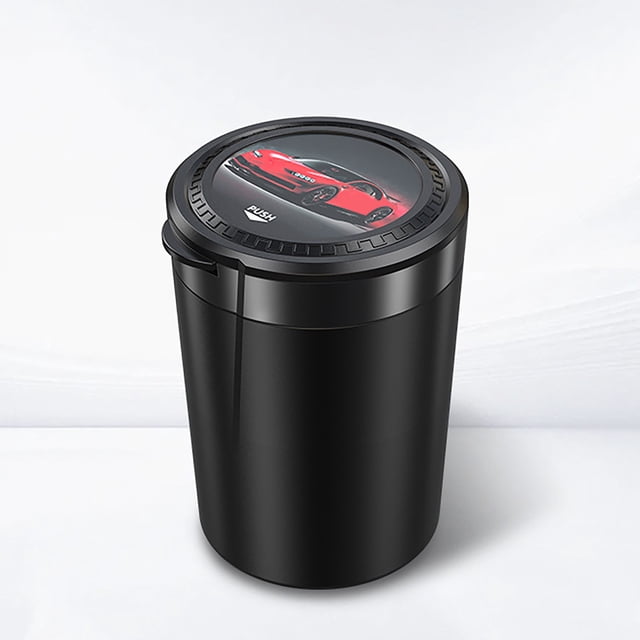 EGNMCR Car Accessories Car Ashtray Metal Inner Compartment Smokings In The Car Does Not Drop Ash Artifact Multi-function One-button Open Lid Car Ashtray Cars ashtray