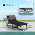 thumbnail image 3 of Outsunny 2 Pcs Chaises Longues Pliantes, Chaises Inclinables pour Bronzage, Noir, 3 of 10