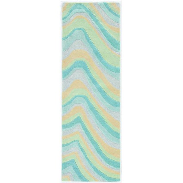 HomeRoots 354087 2 ft. 3 in. x 7 ft. 6 in. Runner Wool Ocean Area Rug