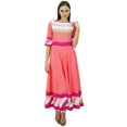 thumbnail image 2 of Bimba Kurti Longue Évasée en Rayonne pour Femmes Pêche Indienne Robe Maxi Kurta Décontractée Chic Vêtements Personnalisés, 2 of 9