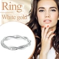 thumbnail image 2 of Cross-Wound Zirconia Ring for Women, 5.7cm, Silver, 2 of 8