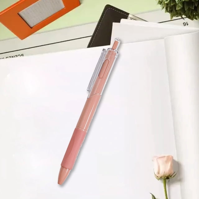 Fwttom Plastic Ballpoint Pen, 0.7ml C&y Color Push-Button Neutrals Pen High Value Quicks Drying Black Brush Pen for Problem Solving Pen Learning Stationery