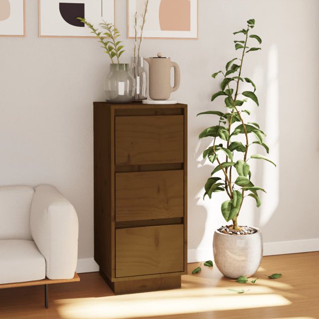 vidaXL Buffet Miel Brun 32x34x75 cm Pin Massif