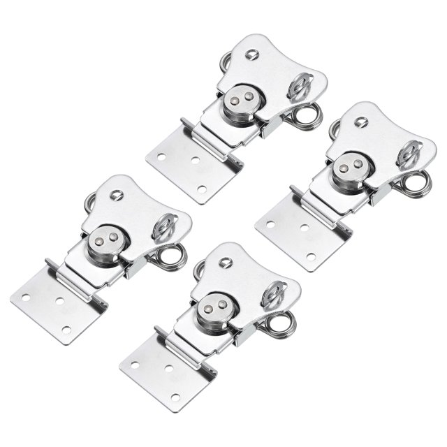Unique Bargains 4Pcs Butterfly Twist Latch, 3.54 Inch Alloy Spring Loaded Twist Latch Keeper Toggle Clamp, Chrome Silver