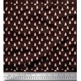thumbnail image 1 of Soimoi Brown Silk Fabric Christmas Tree Print Sewing Fabric Yard 42 Inch Wide, 1 of 3
