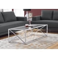 thumbnail image 3 of Monarch Specialties Coffee Table, Accent, Cocktail, Rectangular, Living Room, 44"l, Metal, Tempered Glass, Chrome, Clear, Contemporary, Modern, 3 of 4