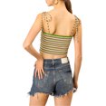 thumbnail image 3 of INSPIRE CHIC Camisole Tube d'Été à Bretelles Spaghetti à Nouer à Rayures pour Femme TP Multicolore Vert, 3 of 7