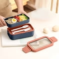 thumbnail image 1 of Insulated Sealed Portable Lunch Box For Office Home Workers, Microwave Safe Food Grade, Stainless Steel Design, Commuter Travel, Easy Cleanup, Food Storage Containers Set, 1 of 9