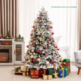 thumbnail image 2 of Costway 6 FT Pre-Lit Flocked Christmas Tree Hinged w/ 260 LED Lights & 1415 Branch Tips, 2 of 10
