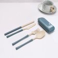 thumbnail image 1 of TIMIFIS Tableware Tableware Travel Utensil Set with Case, Whea-T Straw Reusable Spoon Straw Forks Tableware, Portable Cutlery Travel Picnic Camping Or Daily Use Kitchen Gadgets, 1 of 7