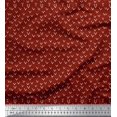 thumbnail image 1 of Soimoi Red Japan Crepe Satin Fabric Alphabet V Text Printed Fabric 1 Yard 42 Inch Wide, 1 of 3