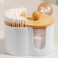 thumbnail image 5 of Contenants de Rangement pour Organisation Domestique - et Support de Bureau Rond en Bois pour Salon Distributeur de Tampons Démaquillants, 5 of 5
